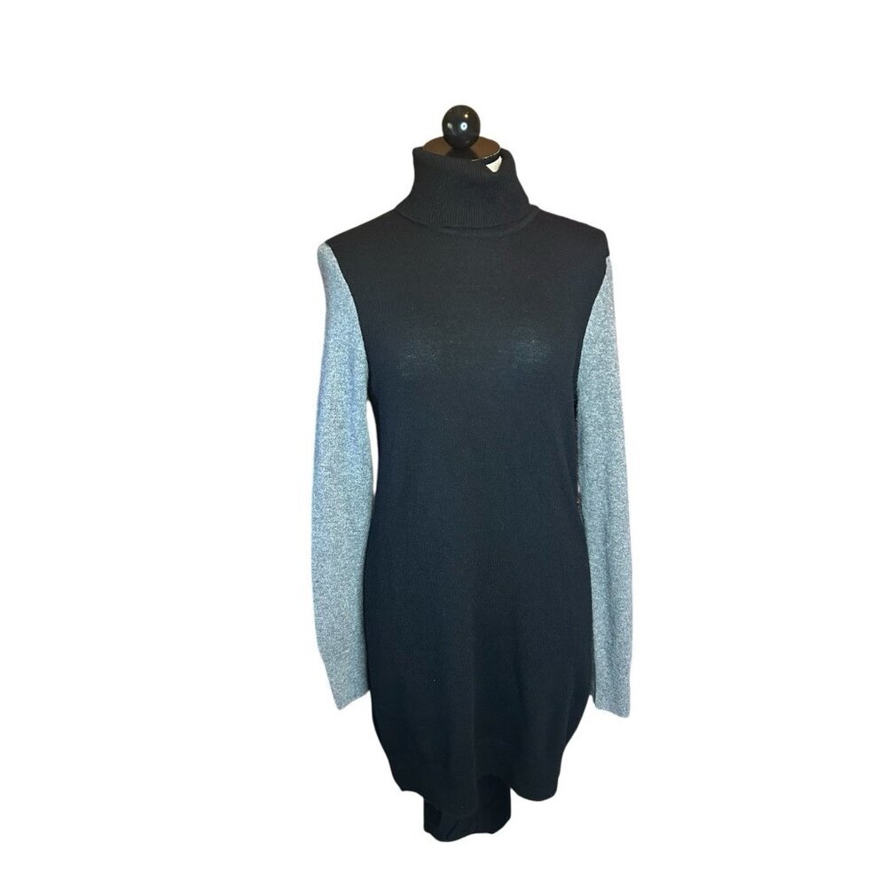Equipment Femme Womens‎ Merino Wool Long Sleeve Turtleneck Color Block Dress S